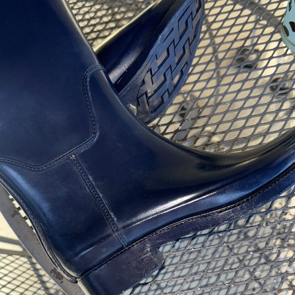 Ted Baker blue Rain Boots with rose gold accent bow size 9 - Picture 2 of 9